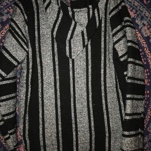 Black and grey beach hoodie or poncho